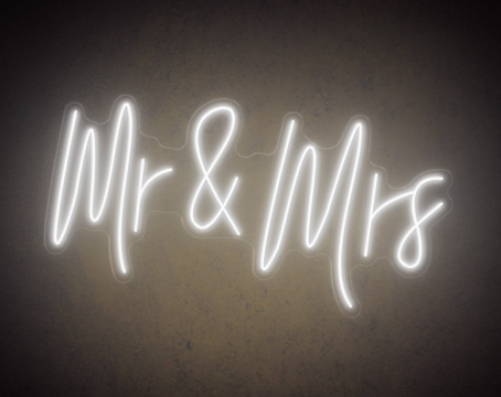 LED silt Mr & Mrs 50x28cm