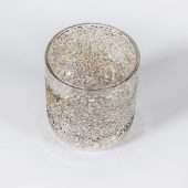 Candle holder, sand/silver