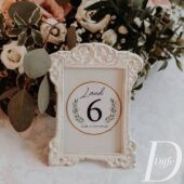 Lauanumber 1-12, valgem raam antiik