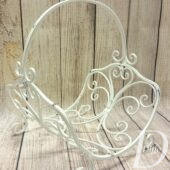 Lillekorv valge metall